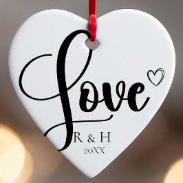 Eenvoudige Elegante Minimalistische Gepersonalisee Keramisch Ornament