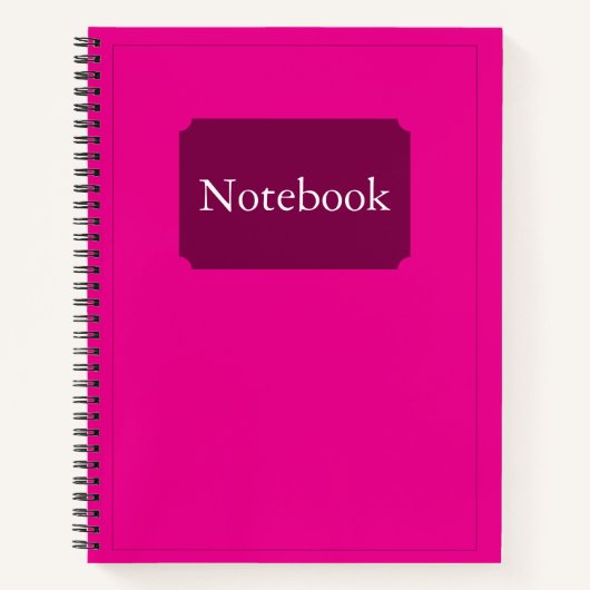Eenvoudige Elegante Minimalistische Hot Pink Chic Notitieboek (Voorkant)