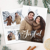 Eenvoudige elegante minimalistische kerst 4 foto feestdagenkaart