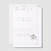 Eenvoudige elegante minimalistische marine kalligr vellum uitnodigingen (Offset)