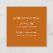 Eenvoudige elegante minimalistische moderne vlakte vierkante visitekaartje (Achterkant)