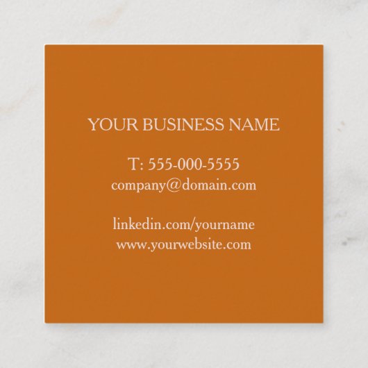 Eenvoudige elegante minimalistische moderne vlakte vierkante visitekaartje (Achterkant)