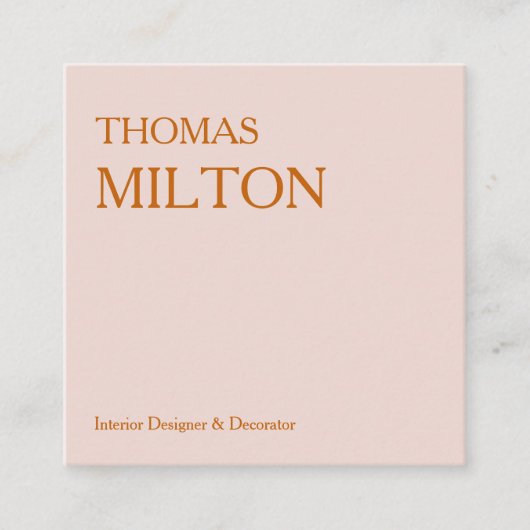 Eenvoudige elegante minimalistische moderne vlakte vierkante visitekaartje (Voorkant)