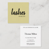 Eenvoudige elegante minimalistische moderne wimper vierkante visitekaartje (Voorkant / Achterkant)