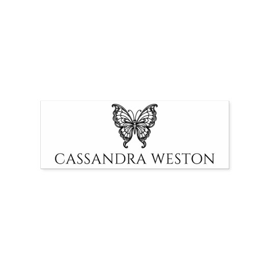 Eenvoudige elegante minimalistische naam met Butte Zelfinktende Stempel (Design)