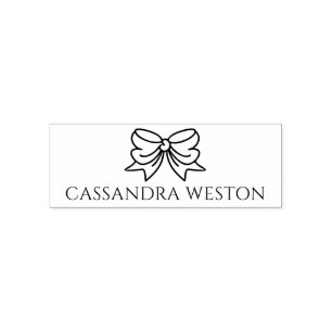 Eenvoudige elegante minimalistische naam met strik  zelfinktende stempel