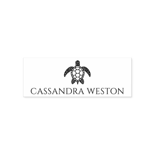 Eenvoudige Elegante Minimalistische Naam, Zeeschil Zelfinktende Stempel (Design)