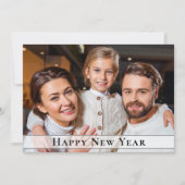 Eenvoudige elegante minimalistische nieuwjaarsfoto feestdagenkaart (Voorkant)