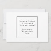 Eenvoudige elegante minimalistische nieuwjaarsfoto feestdagenkaart (Achterkant)