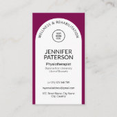 Eenvoudige elegante minimalistische QR-code Berry Visitekaartje (Voorkant)