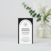 Eenvoudige elegante minimalistische QR-code zwart Visitekaartje (Staand voorkant)