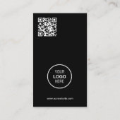 Eenvoudige elegante minimalistische QR-code zwart Visitekaartje (Achterkant)