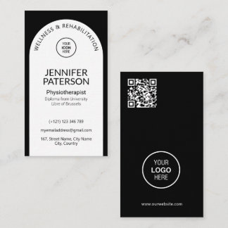 Eenvoudige elegante minimalistische QR-code zwart Visitekaartje