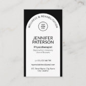 Eenvoudige elegante minimalistische QR-code zwart Visitekaartje (Voorkant)