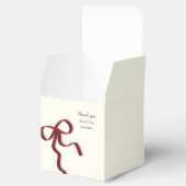 Eenvoudige elegante minimalistische Red Bow Classi Bedankdoosjes (Geopend)