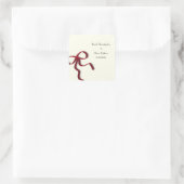 Eenvoudige elegante minimalistische Red Bow Classi Vierkante Sticker (Tas)