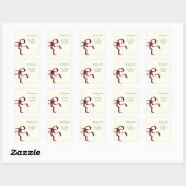 Eenvoudige elegante minimalistische Red Bow Classi Vierkante Sticker (Vel)
