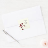 Eenvoudige elegante minimalistische Red Bow Classi Vierkante Sticker (Envelop)