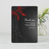 Eenvoudige elegante minimalistische rode boog beda bedankkaart (Staand voorkant)