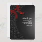 Eenvoudige elegante minimalistische rode boog beda bedankkaart (Voorkant)