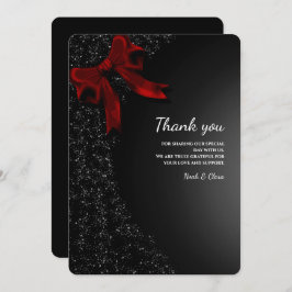 Eenvoudige elegante minimalistische rode boog beda bedankkaart