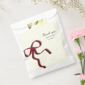 Eenvoudige Elegante Minimalistische Rode Strik Bedankzakje (Gezegeld)