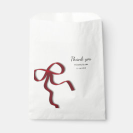 Eenvoudige Elegante Minimalistische Rode Strik Bedankzakje