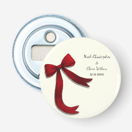 Eenvoudige Elegante Minimalistische Rode Strik Button Flesopener