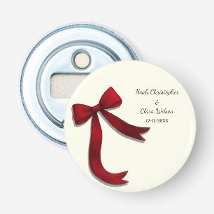 Eenvoudige Elegante Minimalistische Rode Strik Button Flesopener