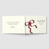 Eenvoudige Elegante Minimalistische Rode Strik Gastenboek (Volledig)