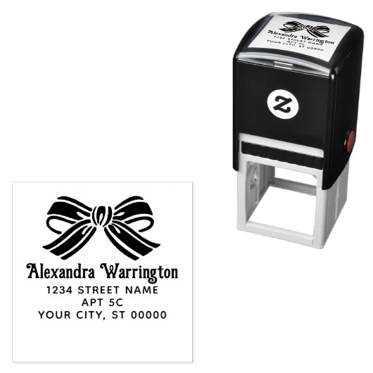 Eenvoudige Elegante Minimalistische Strik #5 Naam Zelfinktende Stempel (In situ)