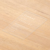 Eenvoudige elegante minimalistische transparante b acryl uitnodigingen (Laagn)