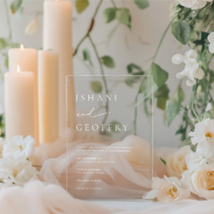 Eenvoudige elegante minimalistische transparante b acryl uitnodigingen