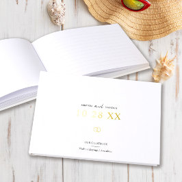 Eenvoudige Elegante Minimalistische Trouwdag Voor Gastenboek
