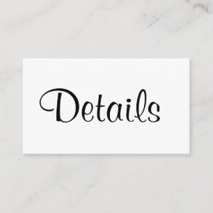 Eenvoudige Elegante Minimalistische Trouwdetails Informatiekaartje