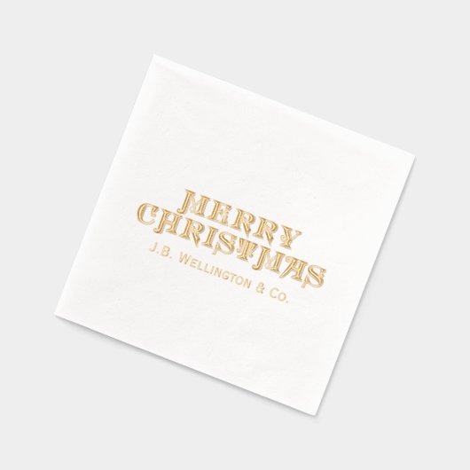 Eenvoudige elegante minimalistische vrolijke kerst folie servetten (Links)