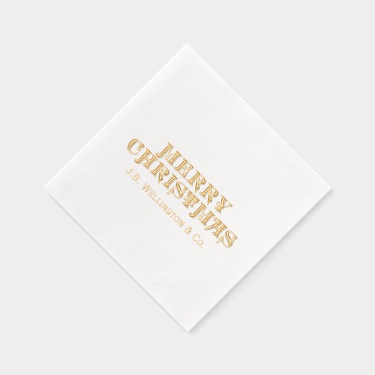 Eenvoudige elegante minimalistische vrolijke kerst folie servetten (Rechts)