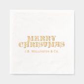 Eenvoudige elegante minimalistische vrolijke kerst folie servetten (Voorkant)