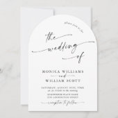 Eenvoudige Elegante Minimalistische Wedding QR-cod Kaart (Voorkant)