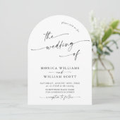 Eenvoudige Elegante Minimalistische Wedding QR-cod Kaart (Staand voorkant)