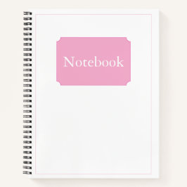 Eenvoudige elegante minimalistische witte roze chi notitieboek
