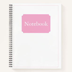 Eenvoudige elegante minimalistische witte roze chi notitieboek