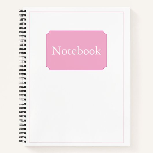 Eenvoudige elegante minimalistische witte roze chi notitieboek (Voorkant)