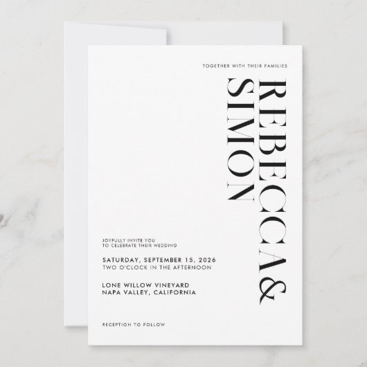 Eenvoudige Elegante minimalistische zwart-witte br Kaart (Voorkant)