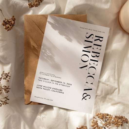 Eenvoudige Elegante minimalistische zwart-witte br Kaart