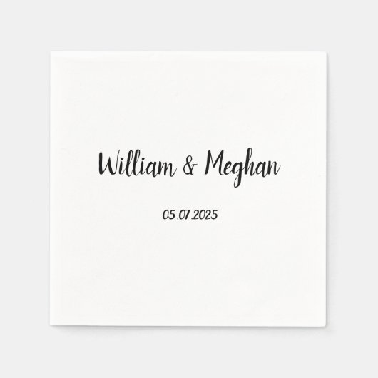 Eenvoudige Elegante Minimalistische Zwarte Scripti Servet (Voorkant)