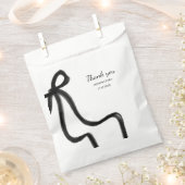 Eenvoudige elegante minimalistische zwarte strik bedankzakje (Geknipt)