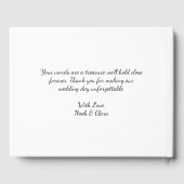 Eenvoudige elegante minimalistische zwarte strik gastenboek (Achterkant)