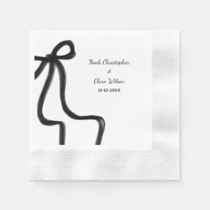 Eenvoudige elegante minimalistische zwarte strik servet