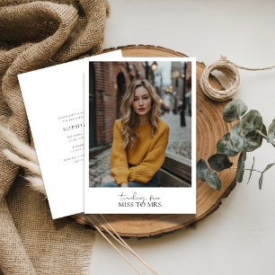 Eenvoudige elegante Miss aan mevrouw Vrijgezellenf Kaart